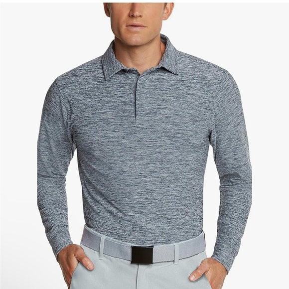 4 pack - Three Sixty Six Men's Dry Fit Long Sleeve Polo Golf Shirt - Picture 5 of 6